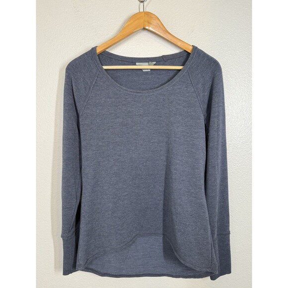 Athleta Women's Size S French Terry Long Sleeve Pullover Sweatshirt High Low Top - Picture 1 of 9